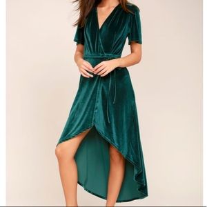 Amour Velvet High-Low Wrap Dress